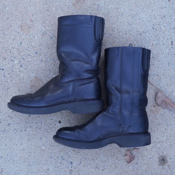 Vintage Corbin Moto Boots Black Leather USA Made Biker Riding 7.5 Workwear Biker